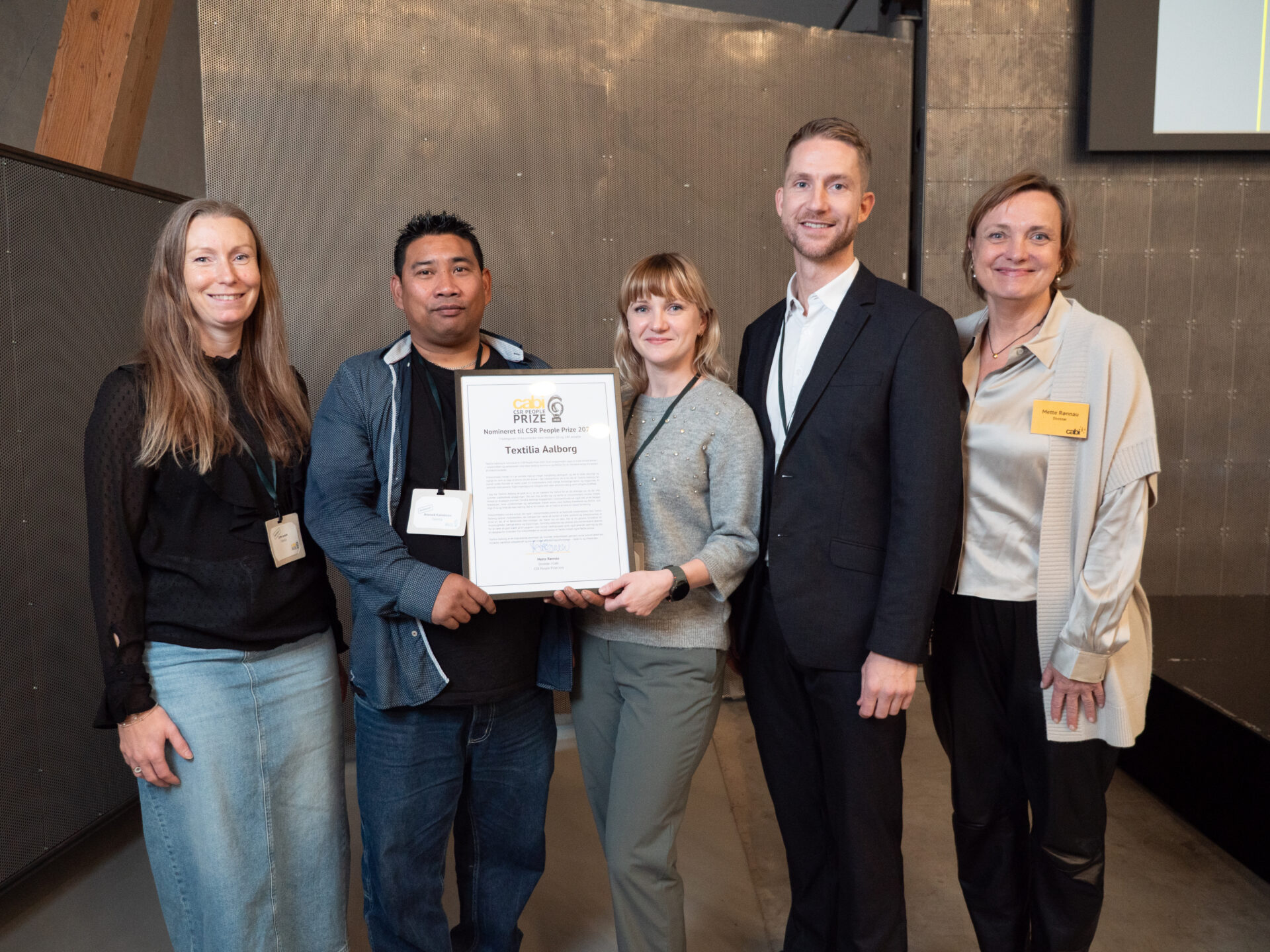 Textilia Aalborg nomineret til CSR People Prize 2025 - Textilia